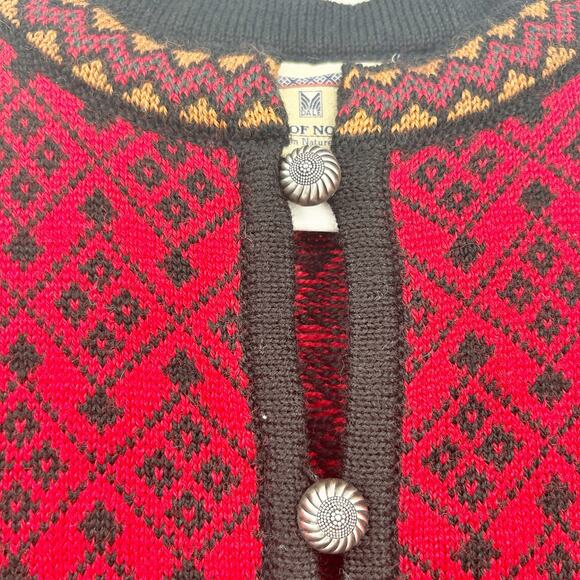 Dale of Norway Womens Vintage 90s Fair Isle Knit 100% Wool Cardigan Sweater S - Picture 3 of 8